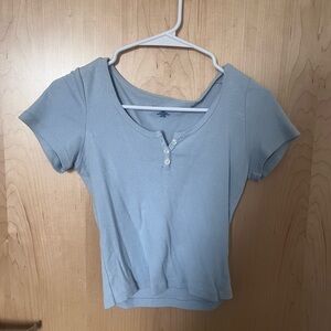 Women's Blue Short Sleeve Top